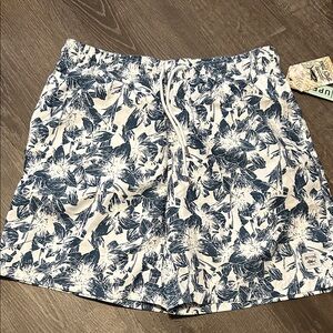 Men’s XL Spicy Tuna Navy Blue & White Swim Trunks NWT